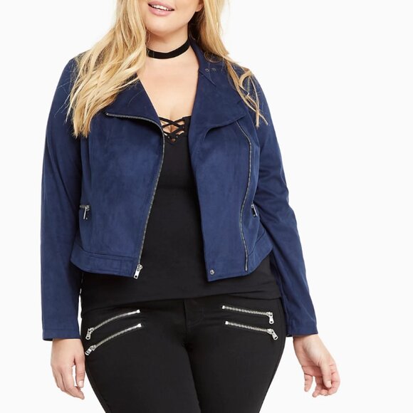 NWT Torrid Faux Suede Moto Jacket Plus Size 2 - Picture 1 of 7
